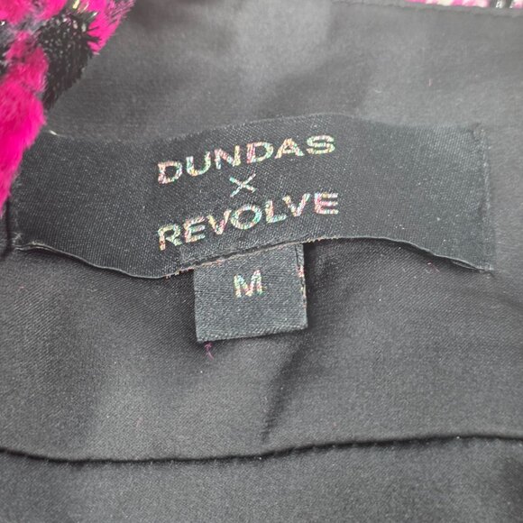 Dundas X Revolve Velvet Leopard Print Long Sleeve Crop Top Medium - Picture 3 of 6